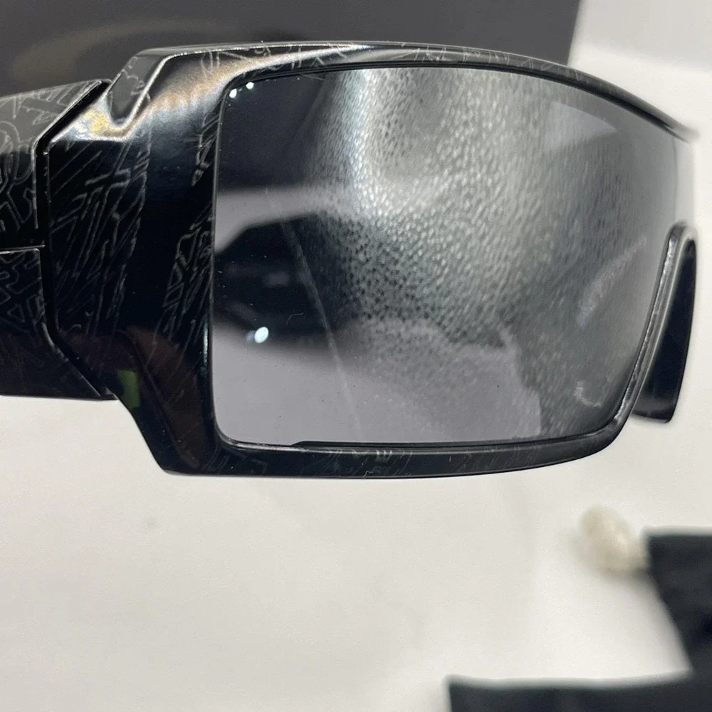 OAKLEY Oil Rig Sunglasses Black Silver Ghost Black Iridium RARE 24-058